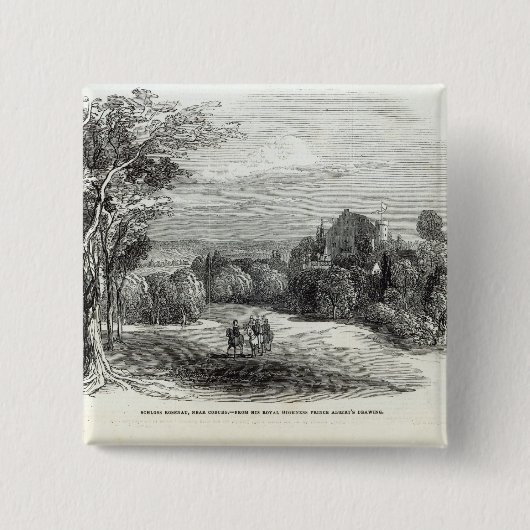 Schloss Rosenau nabij Coburg Vierkante Button 5,1 Cm (Voorkant)