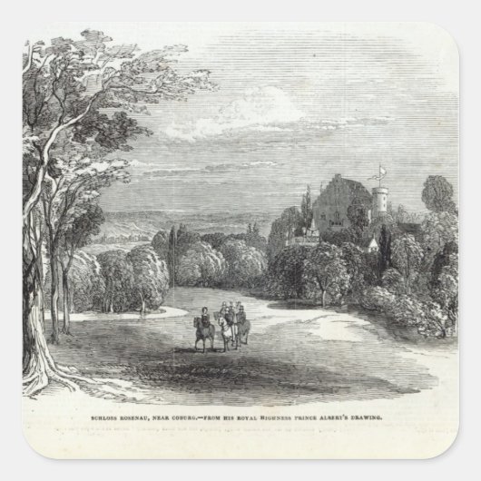 Schloss Rosenau nabij Coburg Vierkante Sticker (Voorkant)