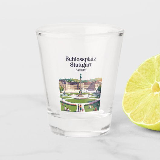 Schlossplatz Stuttgart Duitsland Shot Glas (Voorkant)