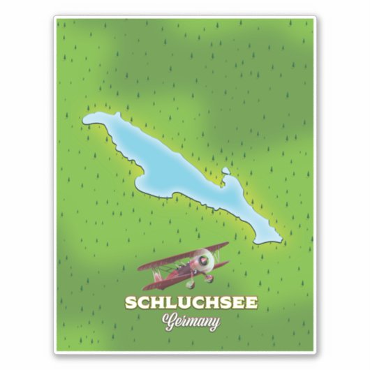 Schluchsee Duitsland kaart reisposter Sticker (Voorkant)