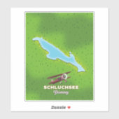 Schluchsee Duitsland kaart reisposter Sticker (Vel)