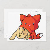 SCHLUP Fox Eating Rabbit Briefkaart (Voorkant / Achterkant)