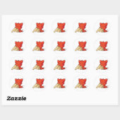 SCHLUP Fox Eating Rabbit Ronde Sticker (Vel)