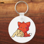SCHLUP Fox Eating Rabbit Sleutelhanger (Voorkant)