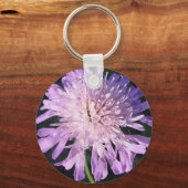 Schlüsselanhänger lila Scabiosablüte Sleutelhanger (Voorkant)