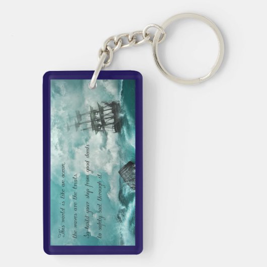 Schlüsselanhänger mit Schiff Sleutelhanger (achterkant)