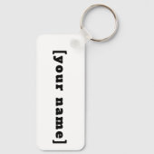 Schlüsselanhänger schwarz weiss mit Deinem Namen Sleutelhanger (Achterkant)