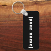 Schlüsselanhänger schwarz weiss mit Deinem Namen Sleutelhanger (Voorkant)