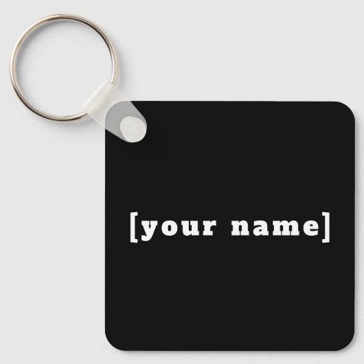 Schlüsselanhänger schwarz weiss mit Deinem Namen Sleutelhanger (Voorkant)