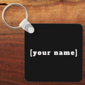 Schlüsselanhänger schwarz weiss mit Deinem Namen Sleutelhanger (Voorkant)