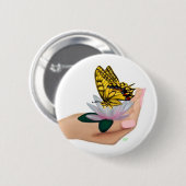 Schmetterling in de hand ronde button 5,7 cm (Voorkant /achterkant)