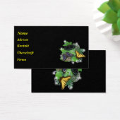 Schmetterling mit Sternchen, Regentropfen, Blätter Visitekaartjes (Bureau)