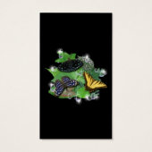 Schmetterling mit Sternchen, Regentropfen, Blätter Visitekaartjes (Achterkant)