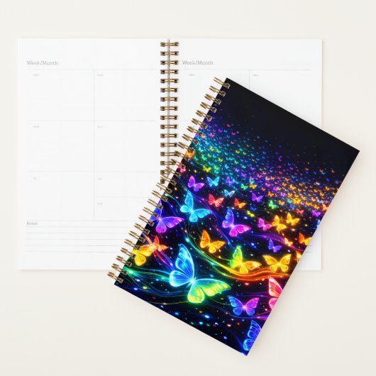 Schmetterling Notizblock neon Planner (Display)