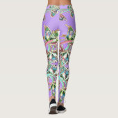 Schmetterling Ornamente Flieder Strahlen Leggings (Achterkant)