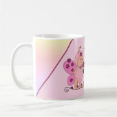 Schmetterling Rosa personalisiert Koffiemok (Links)