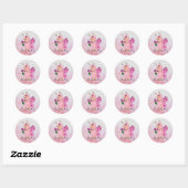 Schmetterling Rosa Ronde Sticker (Vel)
