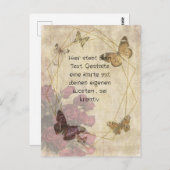 Schmetterling und Blumen # 11 , personalisierbar Briefkaart (Voorkant / Achterkant)