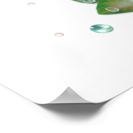 Schmetterlinge mit Blätter, Regentropfen, Perlen Poster (Hoek)