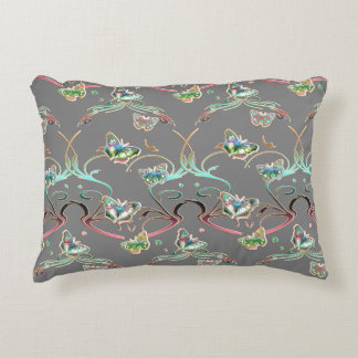 Schmetterlinge Verzierungen Grau  Accent Kussen