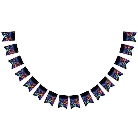 Schmetterlings wimpl in Neonfarben Vlaggetjes (Alle)