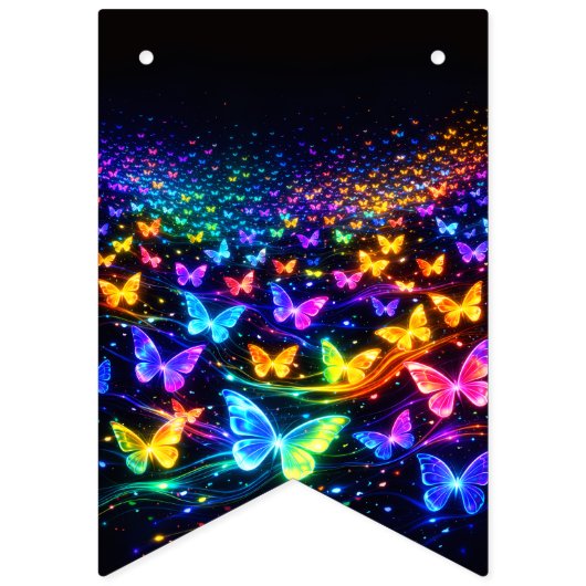 Schmetterlings wimpl in Neonfarben Vlaggetjes (Eerste vlag)