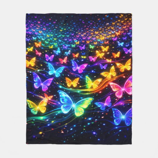 Schmetterlingsdecke mit neonfarben fleece deken (Voorkant)
