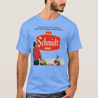 Schmidt Beer Retro Defunct Cowboy Natuur Scene T-shirt
