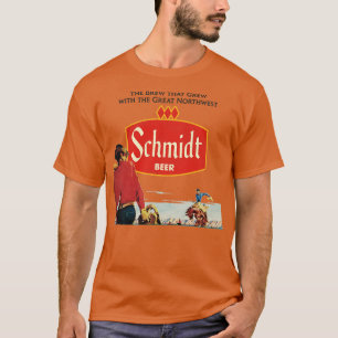 Schmidt Beer Retro Defunct Cowboy Natuur Scene T-shirt