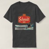 Schmidt Beer Retro Defunct Ice Vissen Natuur Scen T-shirt (Design voorkant)