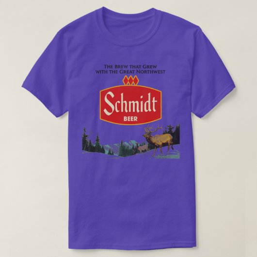 Schmidt Beer Retro Defunct Natuur Scene T-shirt (Design voorkant)