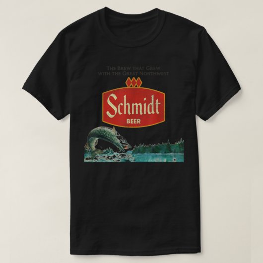  Schmidt Beer Retro Defunct Vist Natuur T-shirt (Design voorkant)