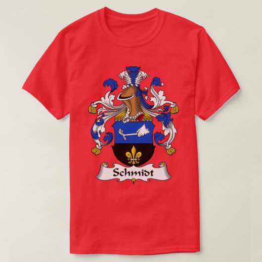 Schmidt Coat of Arms Family Crest T-shirt (Design voorkant)