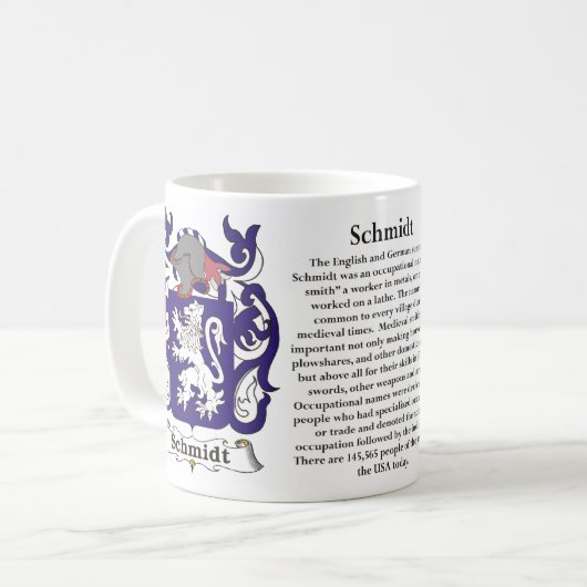 Schmidt Family Coat of Arms Mok (Voorkant links)