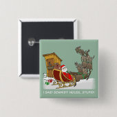 Schmidt House Funny kerstButton Vierkante Button 5,1 Cm (Voorkant /achterkant)