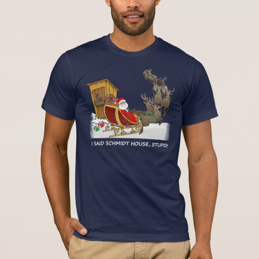 Schmidt House Funny Kerstmis T-Shirt (Voorkant)