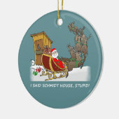 Schmidt House Funny Kerstversient Keramisch Ornament (Links)