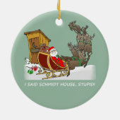 Schmidt House Funny Kerstversient Keramisch Ornament (Achterkant)