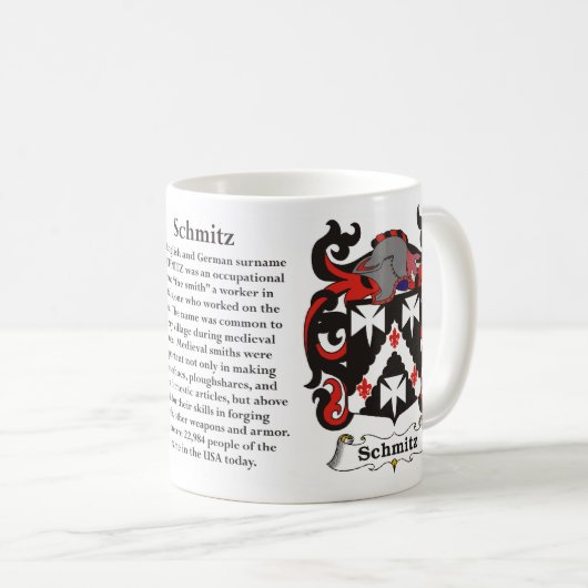 Schmitz Family Coat of Arms Mok (Voorkant rechts)