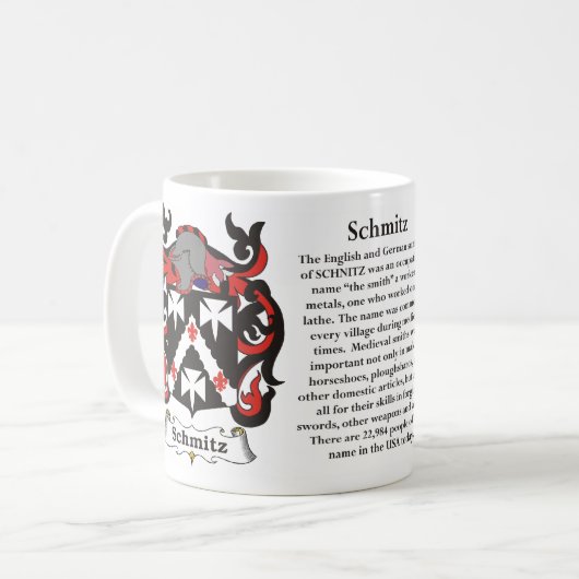 Schmitz Family Coat of Arms Mok (Voorkant links)