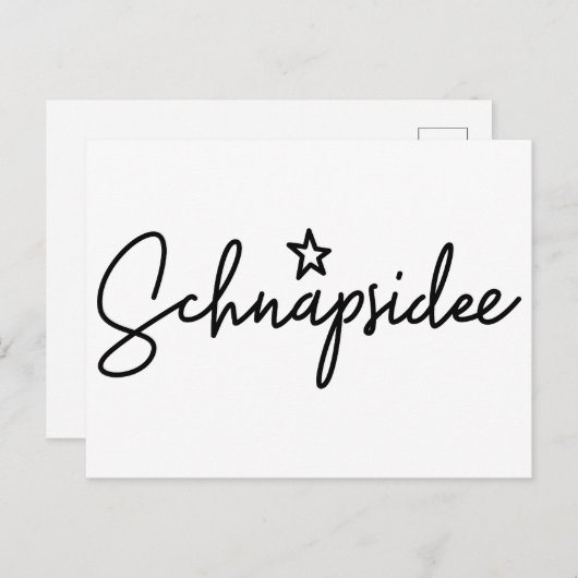 Schnapsidee, Duits Word, het Duitse Idee van de Feestdagenkaart (Voorkant / Achterkant)