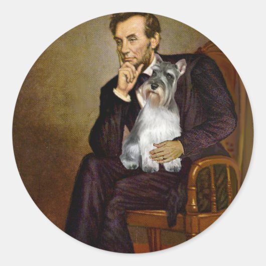 Schnauzer 11N - Lincoln Ronde Sticker (Voorkant)