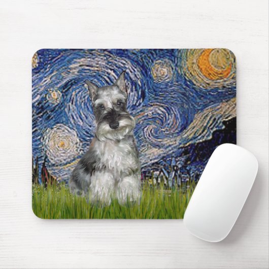 Schnauzer 1 - Sterrennacht Muismat (Met muis)