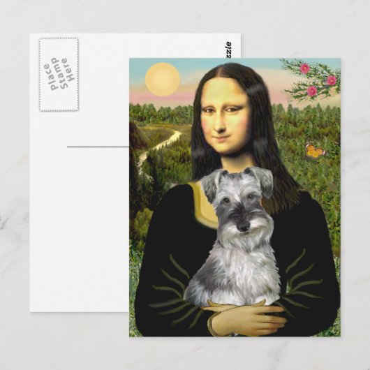 Schnauzer 1N - Mona Lisa Briefkaart (Voorkant / Achterkant)