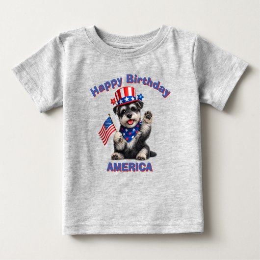Schnauzer (2ag) Patriottisch Kind T-Shirt (Voorkant)