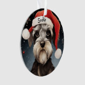 Schnauzer Aangepaste Kerstversiering Ornament (voorkant)