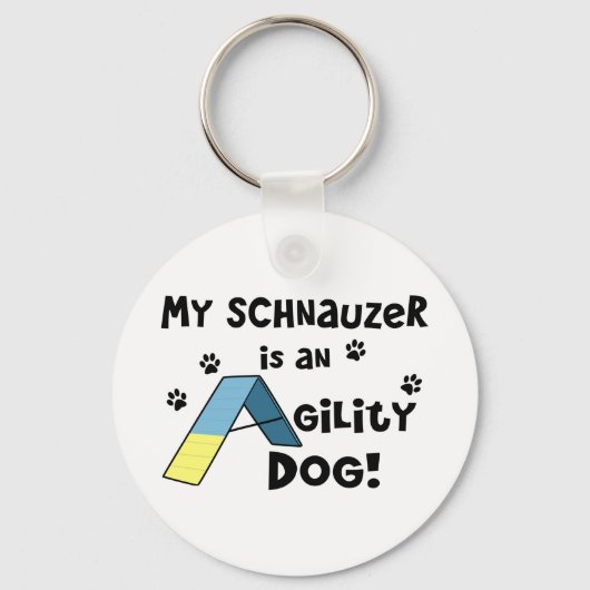 Schnauzer Agility Dog Sleutelhanger (Voorkant)