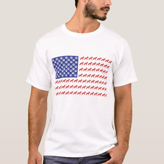 Schnauzer American Flag T-shirt (Voorkant)