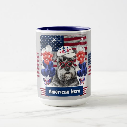 Schnauzer American Hero Coffee Mok (Midden)