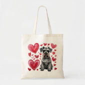 Schnauzer and Hearts Tote Bag (Voorkant)